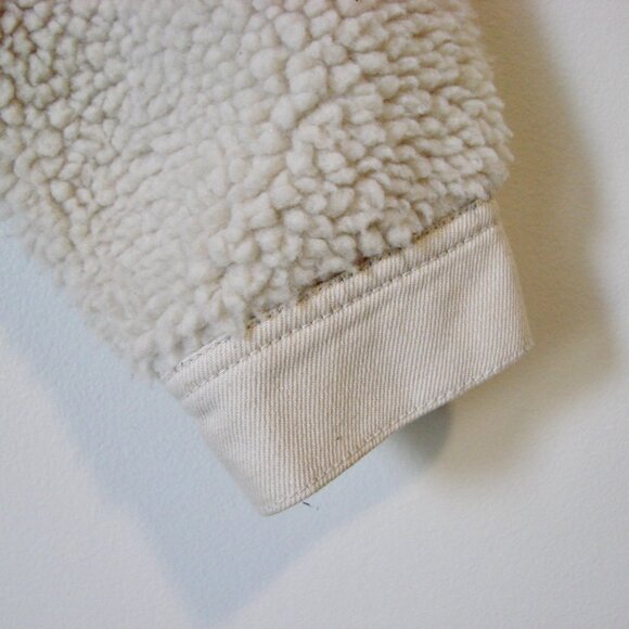 Zara Faux Sherpa Shearling Jacket Cream Teddy Bear Button Up Collar Size XS - Picture 12 of 16